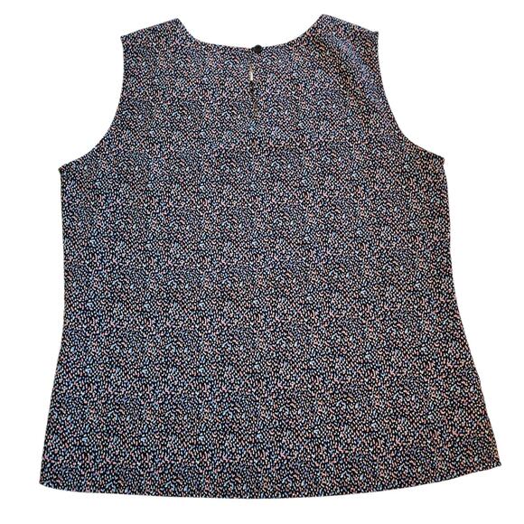 Notations Womens Pullover Career Top Size S Blue Pink Sleeveless Keyhole Blouse - Picture 9 of 11